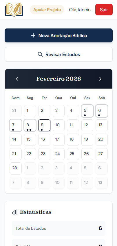 Preview do App Diário Bíblico Mobile